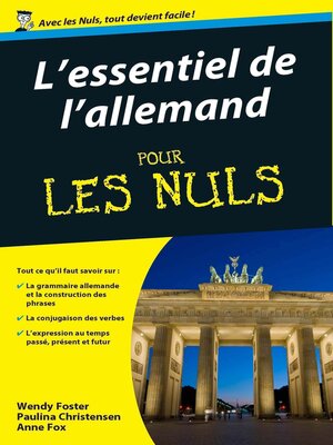cover image of L'essentiel de l'Allemand pour les nuls